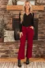 Risen Burgundy Patch Pocket Straight Ankle Jeans sold by Lime Lush