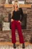 Risen Burgundy Patch Pocket Straight Ankle Jeans sold by Lime Lush