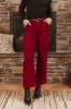 Risen Burgundy Patch Pocket Straight Ankle Jeans sold by Lime Lush