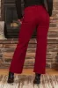 Risen Burgundy Patch Pocket Straight Ankle Jeans sold by Lime Lush