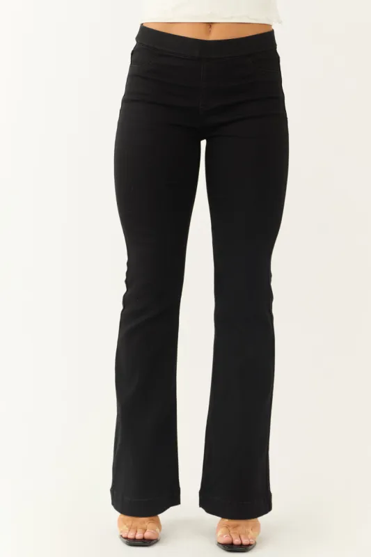Cello Black Mid Rise Flare Jeggings sold by Lime Lush