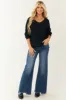 Dark Navy V Neck Chest Pocket Knit Sweater sold by Lime Lush