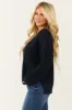 Dark Navy V Neck Chest Pocket Knit Sweater sold by Lime Lush