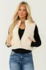 Ivory Sherpa Zip Up Mock Neck Vest sold by Lime Lush