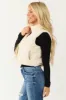 Ivory Sherpa Zip Up Mock Neck Vest sold by Lime Lush