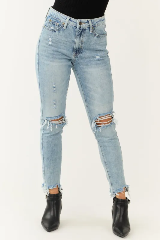 Special A Light Wash Straight Leg Jeans sold by Lime Lush