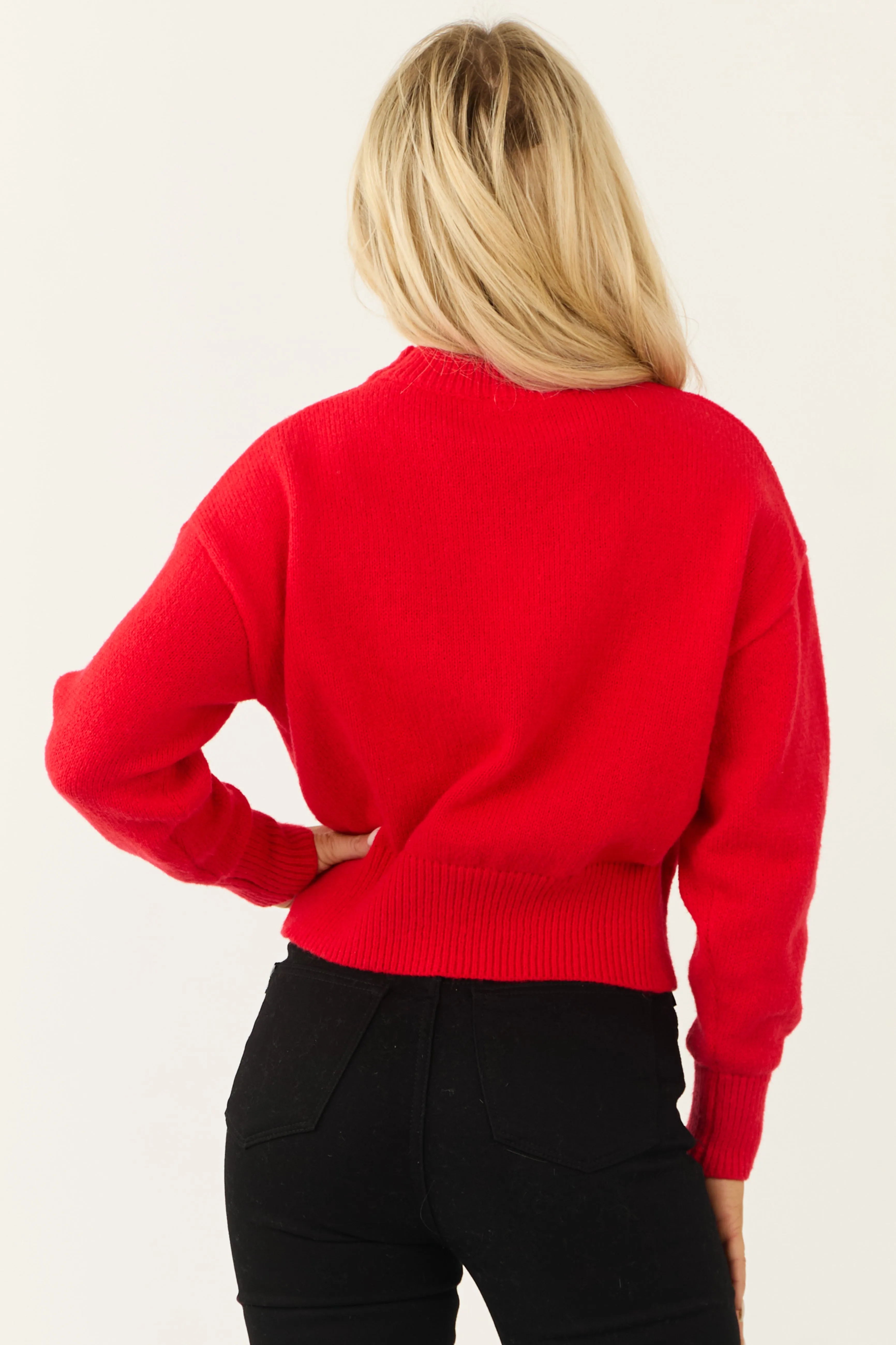 Scarlet High Neck Long Sleeve Knit Sweater sold by Lime Lush product image thumbnail 5