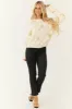 Cream Tinsel Champagne Graphic Knit Sweater sold by Lime Lush