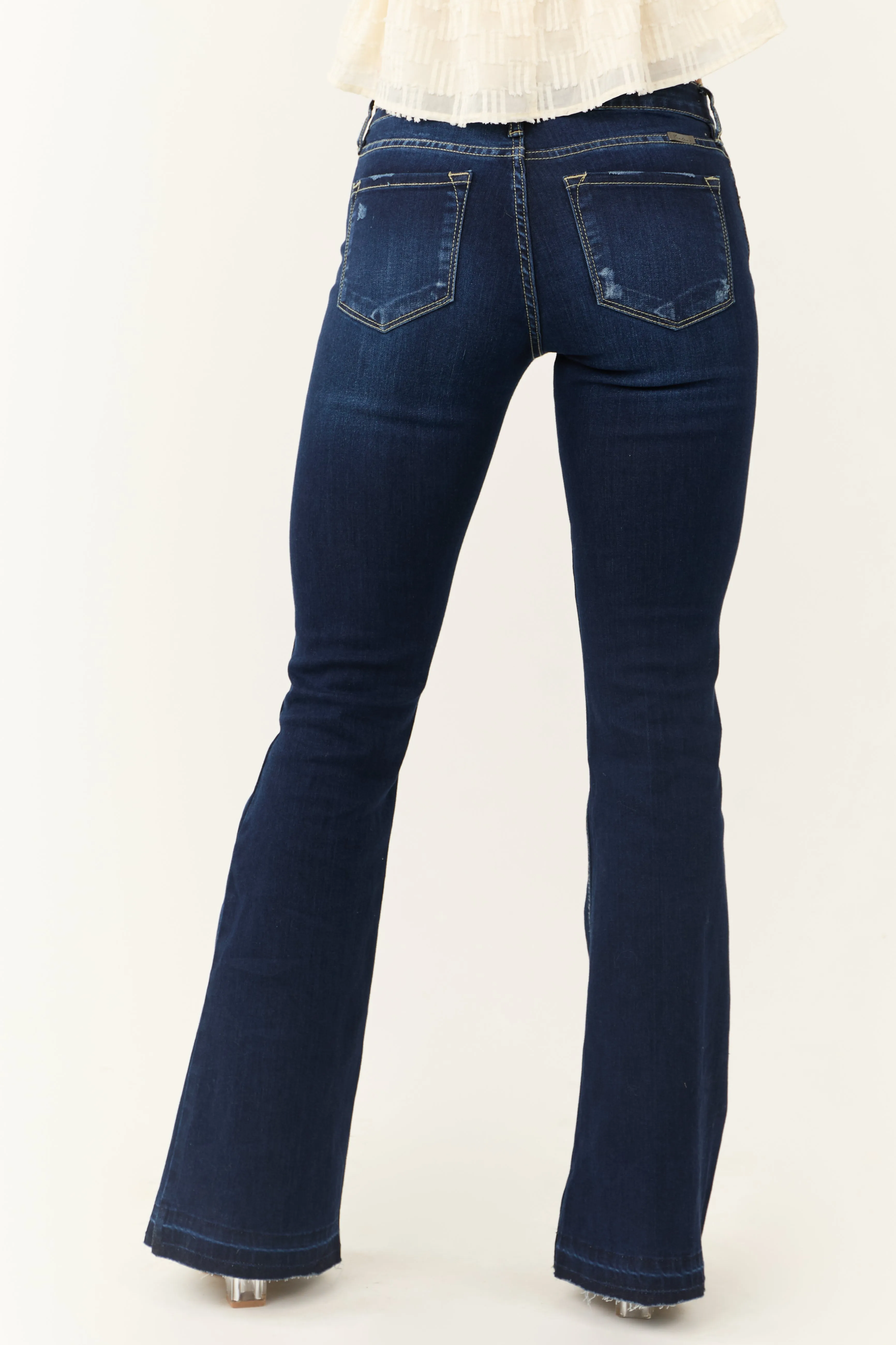 KanCan Dark Wash Flare Leg Mid Rise Jeans sold by Lime Lush product image thumbnail 5