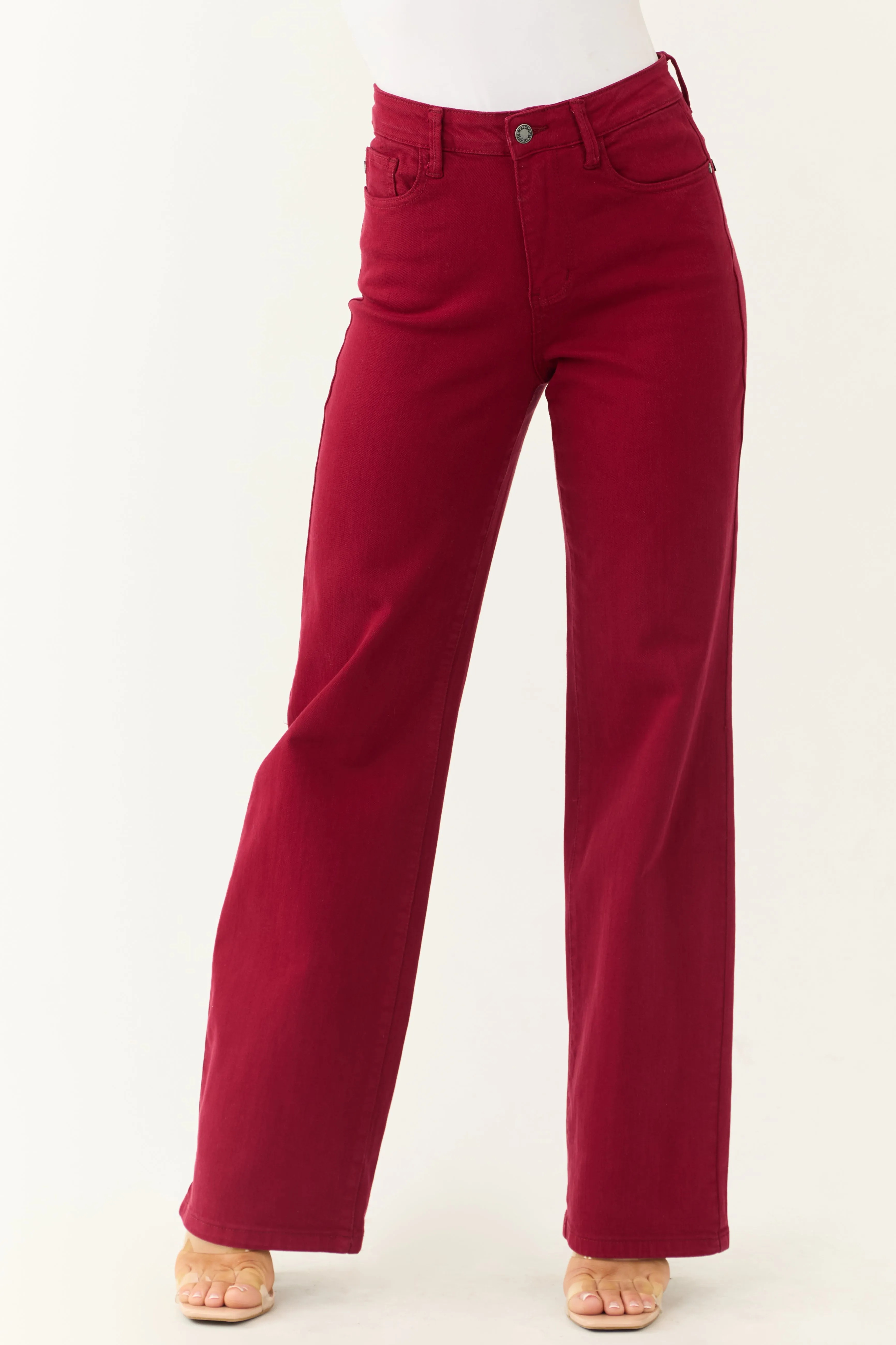 Judy Blue Wine Straight Leg Heart Pocket Jeans sold by Lime Lush product image thumbnail 3