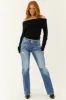 Risen Medium Wash Tummy Control Straight Jeans sold by Lime Lush