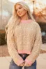 Beige and Punch Long Sleeve Knit Sweater sold by Lime Lush