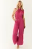 Mulberry Sleeveless Wide Leg Silky Jumpsuit sold by Lime Lush