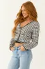 Black and White Tweed Collarless Cropped Blazer sold by Lime Lush