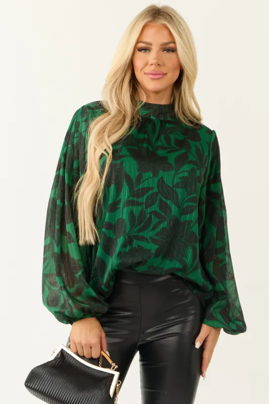 Flying Tomato Jade Floral Lurex Stripe Blouse sold by Lime Lush