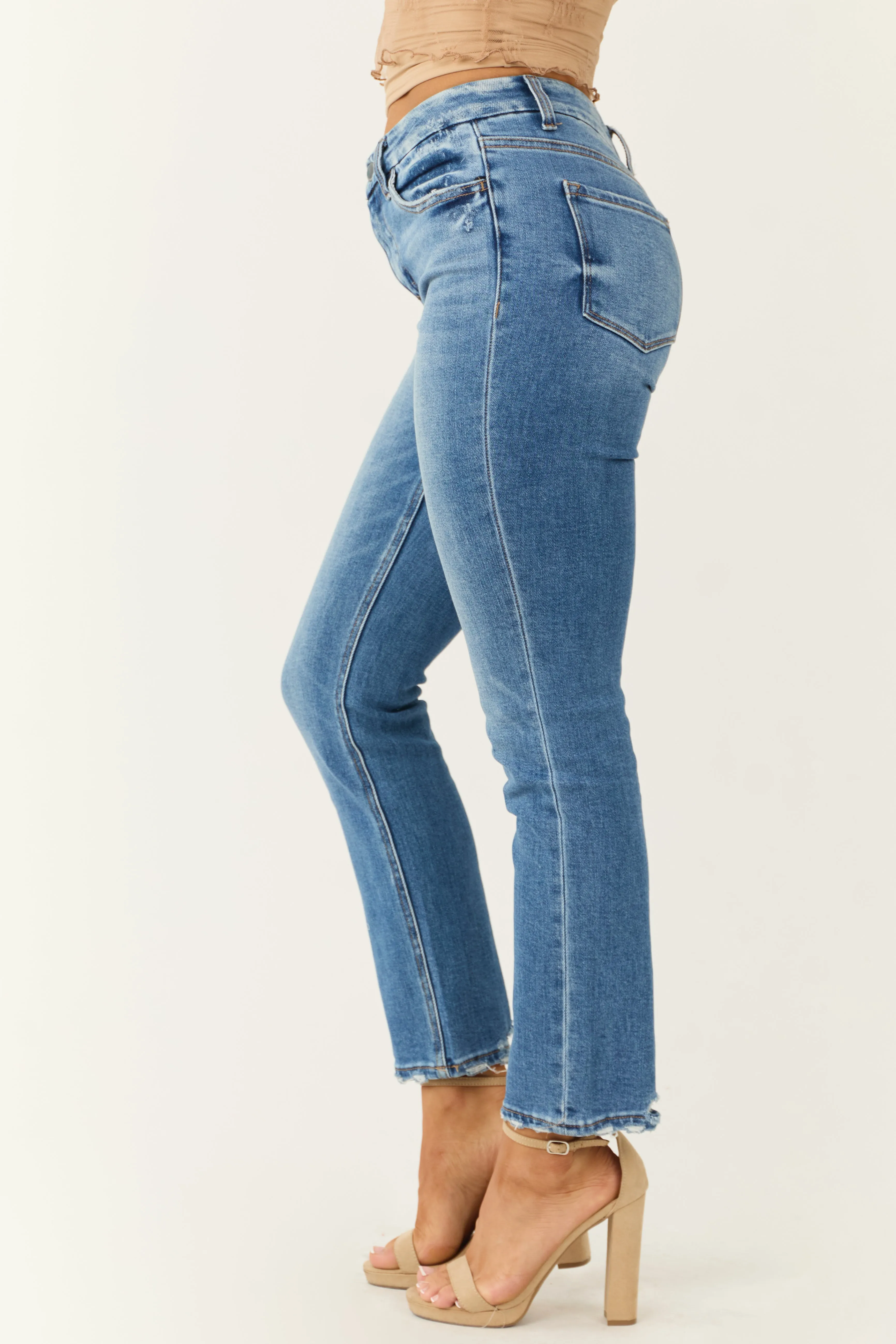 Flying Monkey Medium Wash High Rise Slim Straight Jeans sold by Lime Lush product image thumbnail 4