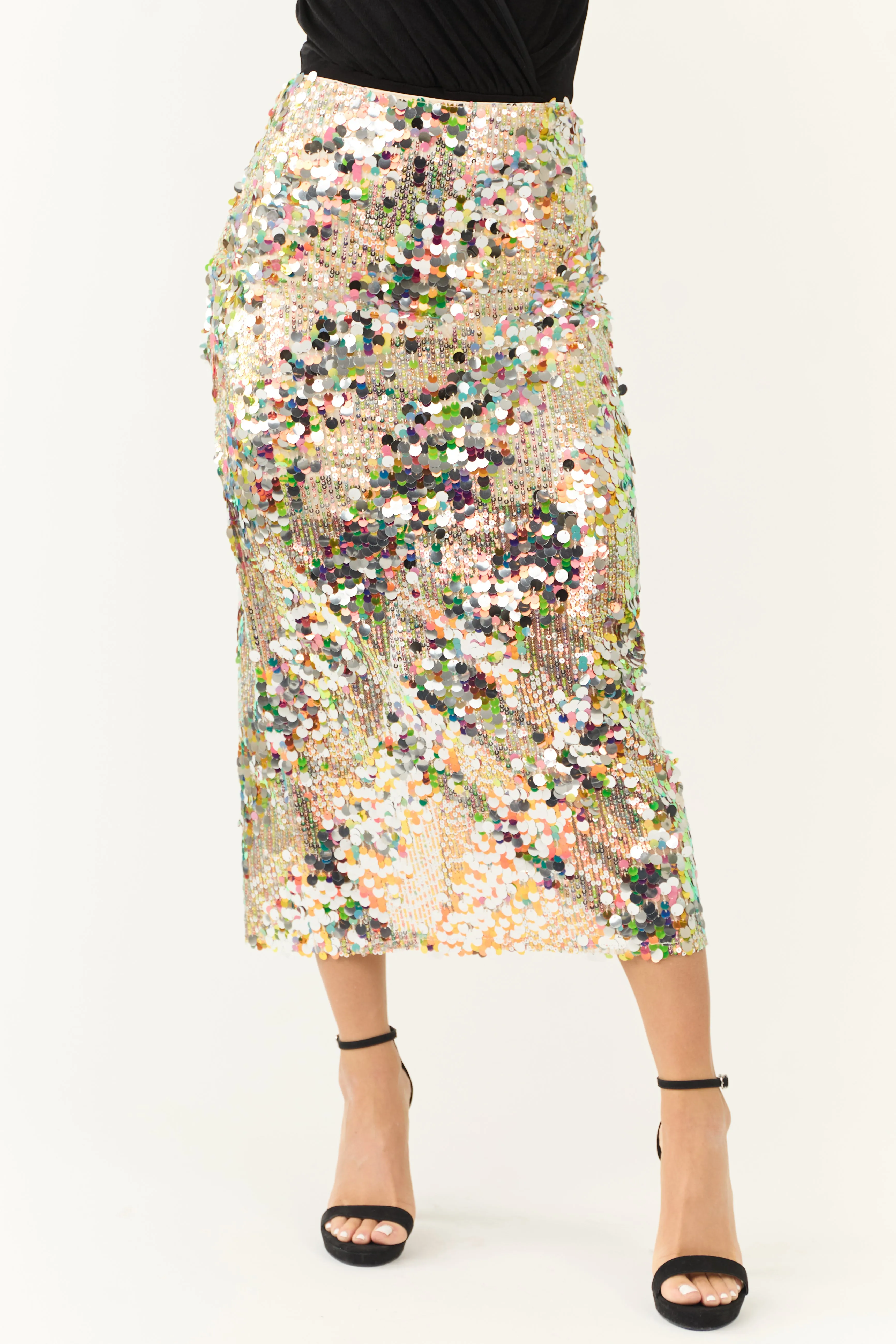 Multicolor Sequin Pencil Midi Skirt sold by Lime Lush product image thumbnail 2