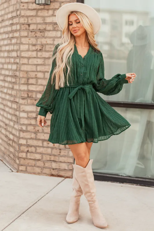 Flying Tomato Forest Green Textured Short Dress sold by Lime Lush