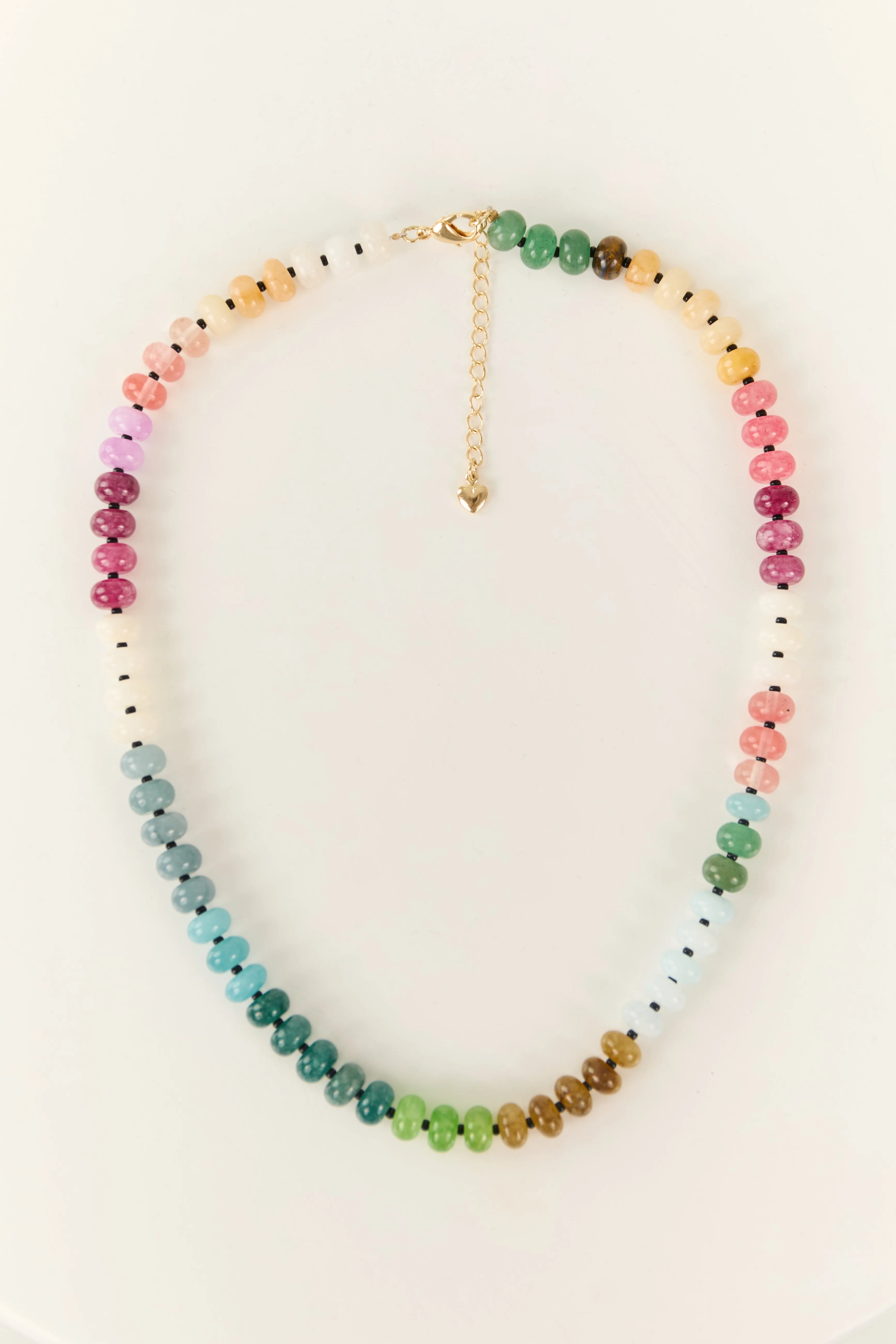 Multicolor Natural Agate Crystal Beaded Necklace sold by Lime Lush product image thumbnail 3