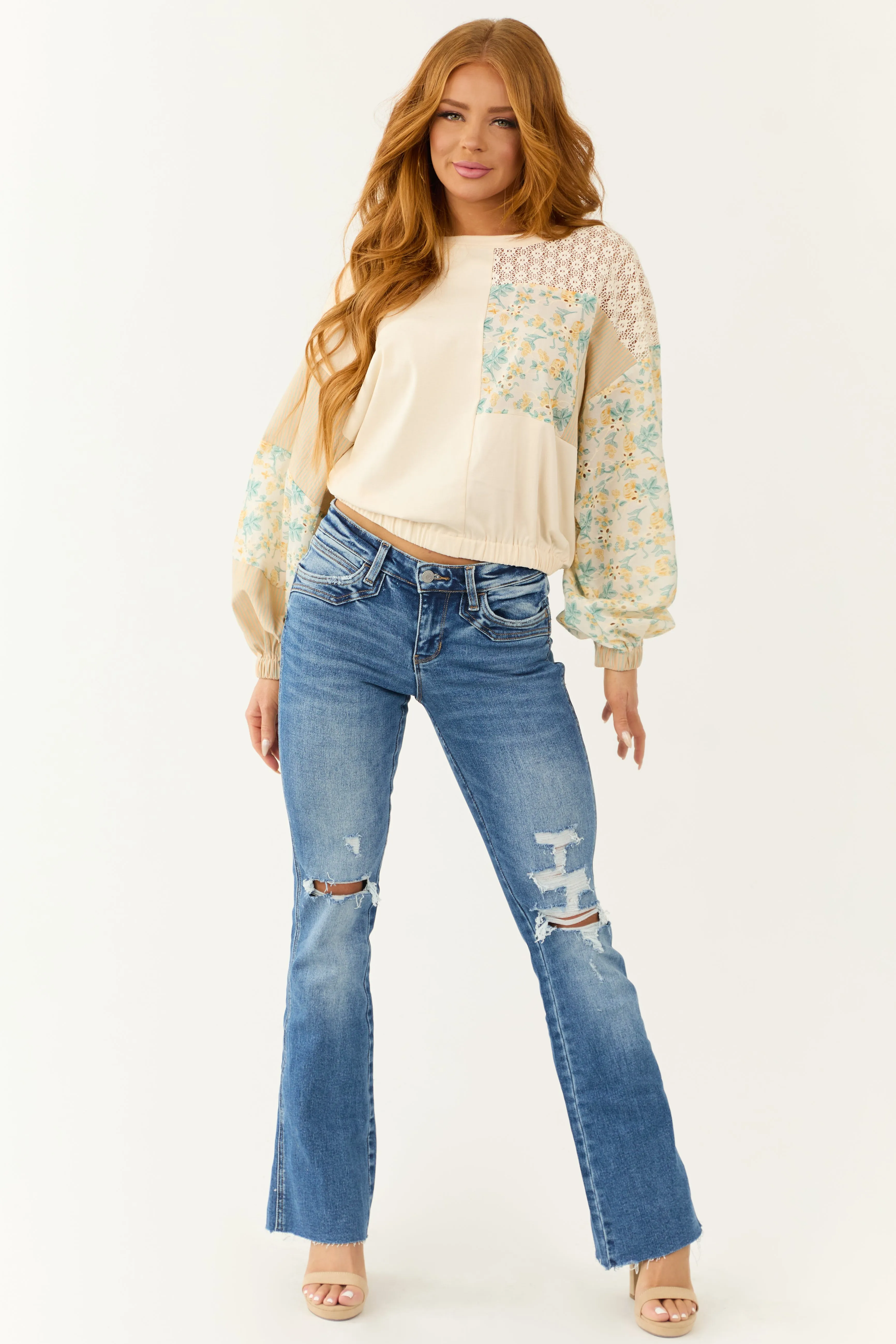 Flying Monkey Medium Wash Raw Hem Bootcut Jeans sold by Lime Lush product image thumbnail 2