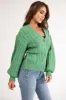 Kelly Green Cable Knit Button Up Cardigan sold by Lime Lush
