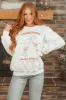 Off White Fleece Lined 'Champagne' Graphic Sweatshirt sold by Lime Lush