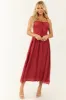 Brick Sleeveless Textured Woven Midi Dress sold by Lime Lush