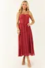 Brick Sleeveless Textured Woven Midi Dress sold by Lime Lush