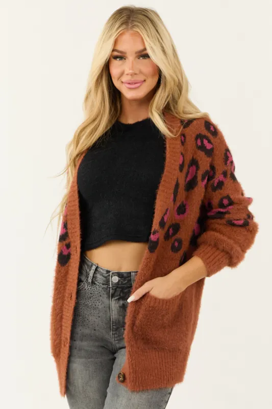 Caramel Leopard Print Button Down Cardigan sold by Lime Lush