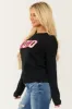 Black 'XOXO' Glitter Patch Long Sleeve Sweater sold by Lime Lush