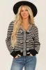 Black and Ivory Striped Bow Detail Cardigan sold by Lime Lush