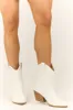 White Western Stitching Detail Ankle Booties sold by Lime Lush