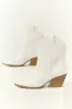 White Western Stitching Detail Ankle Booties sold by Lime Lush