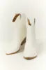 White Western Stitching Detail Ankle Booties sold by Lime Lush