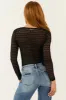 Black Floral Deep V Neck Lace Long Sleeve Bodysuit sold by Lime Lush