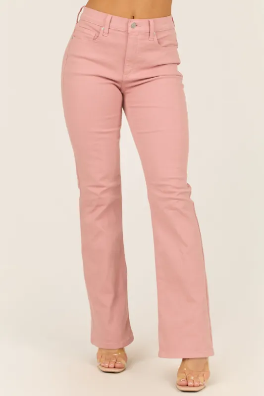 Sneak Peek Pale Coral High Rise Bootcut Jeans made by Sneak Peek