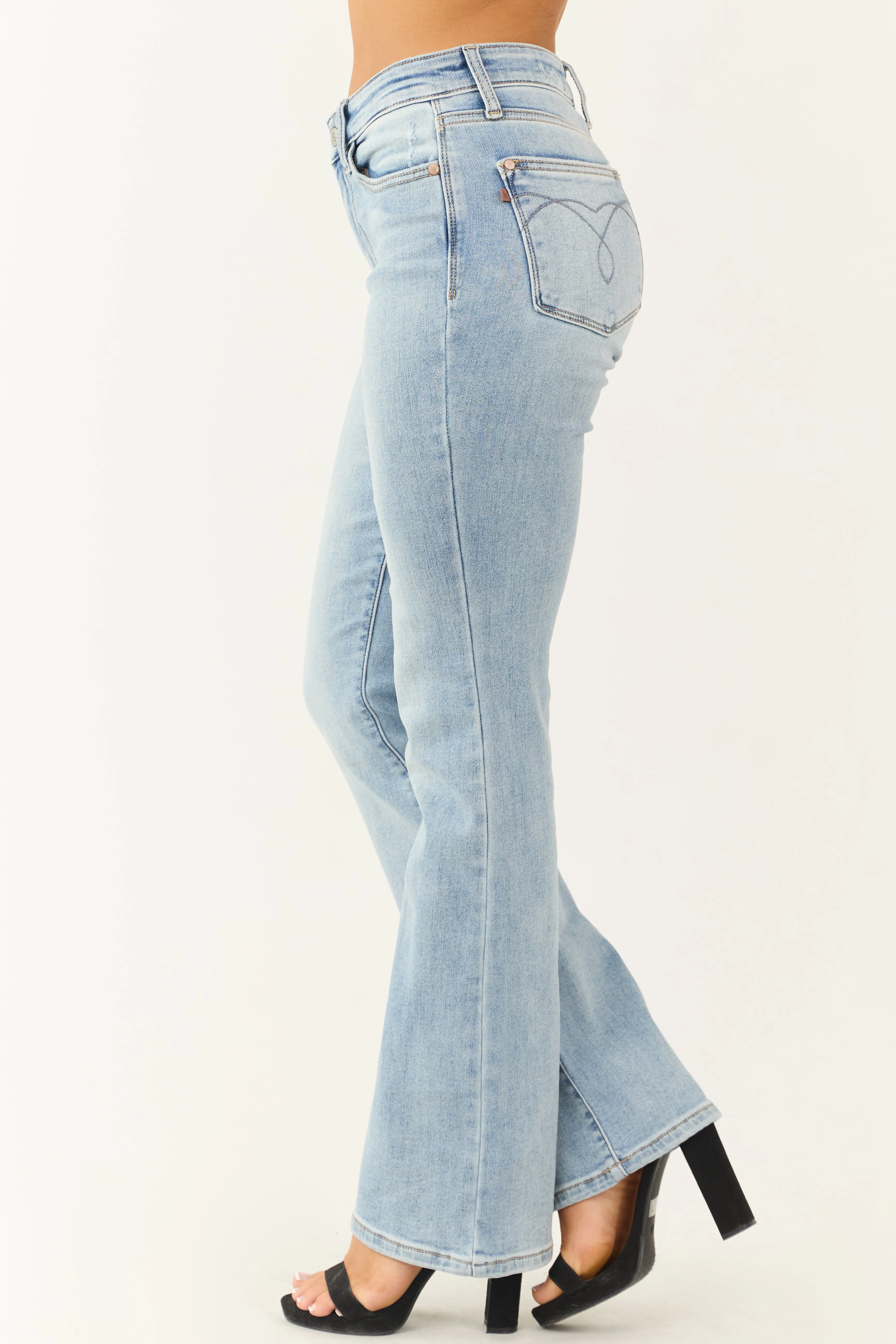 Judy Blue Light Wash Mid Rise Bootcut Jeans sold by Lime Lush product image thumbnail 3