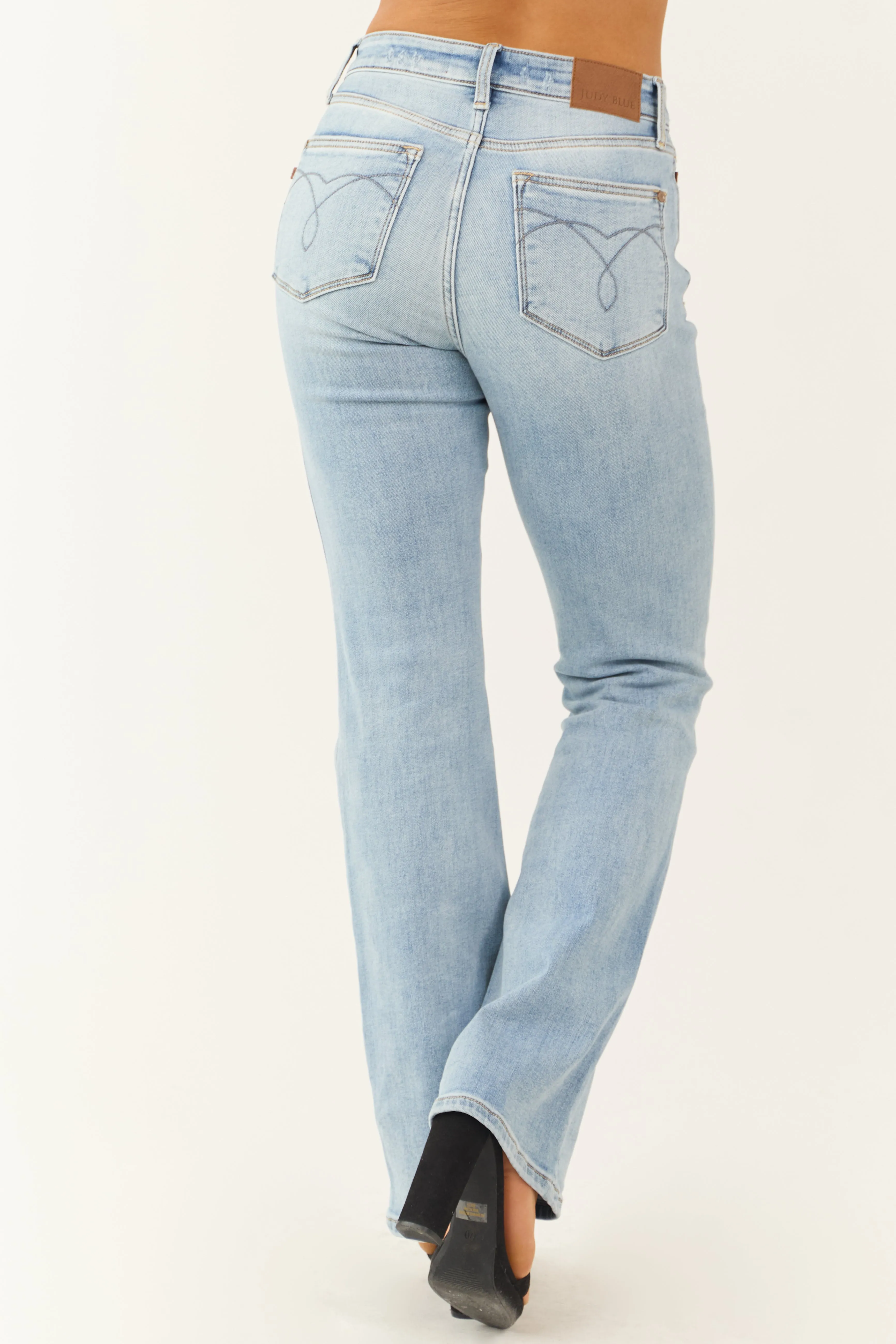 Judy Blue Light Wash Mid Rise Bootcut Jeans sold by Lime Lush product image thumbnail 4