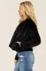 Black Faux Fur Lapel Collar Open Front Jacket sold by Lime Lush