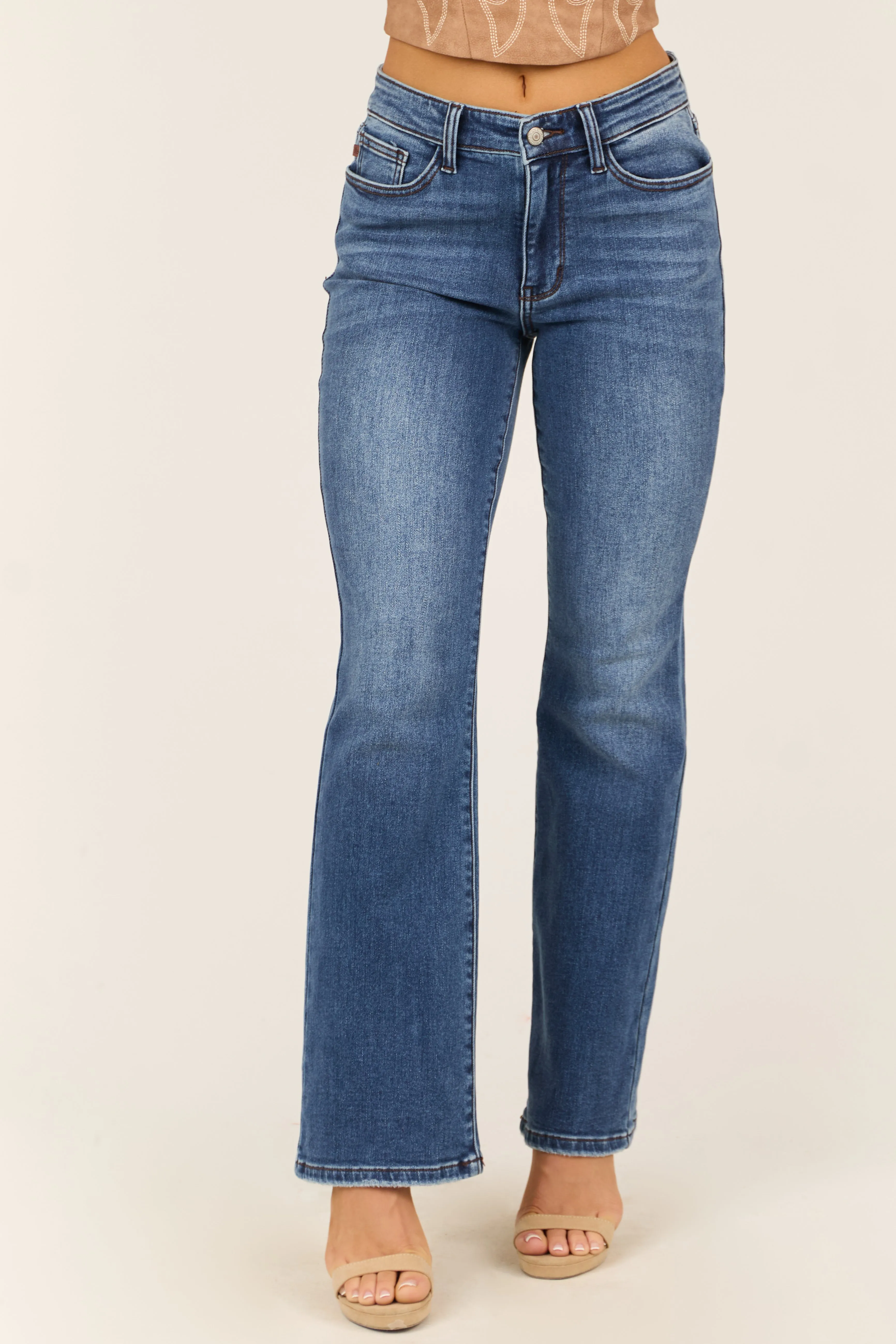 Judy Blue Dark Wash Thermal Lined Bootcut Jeans sold by Lime Lush