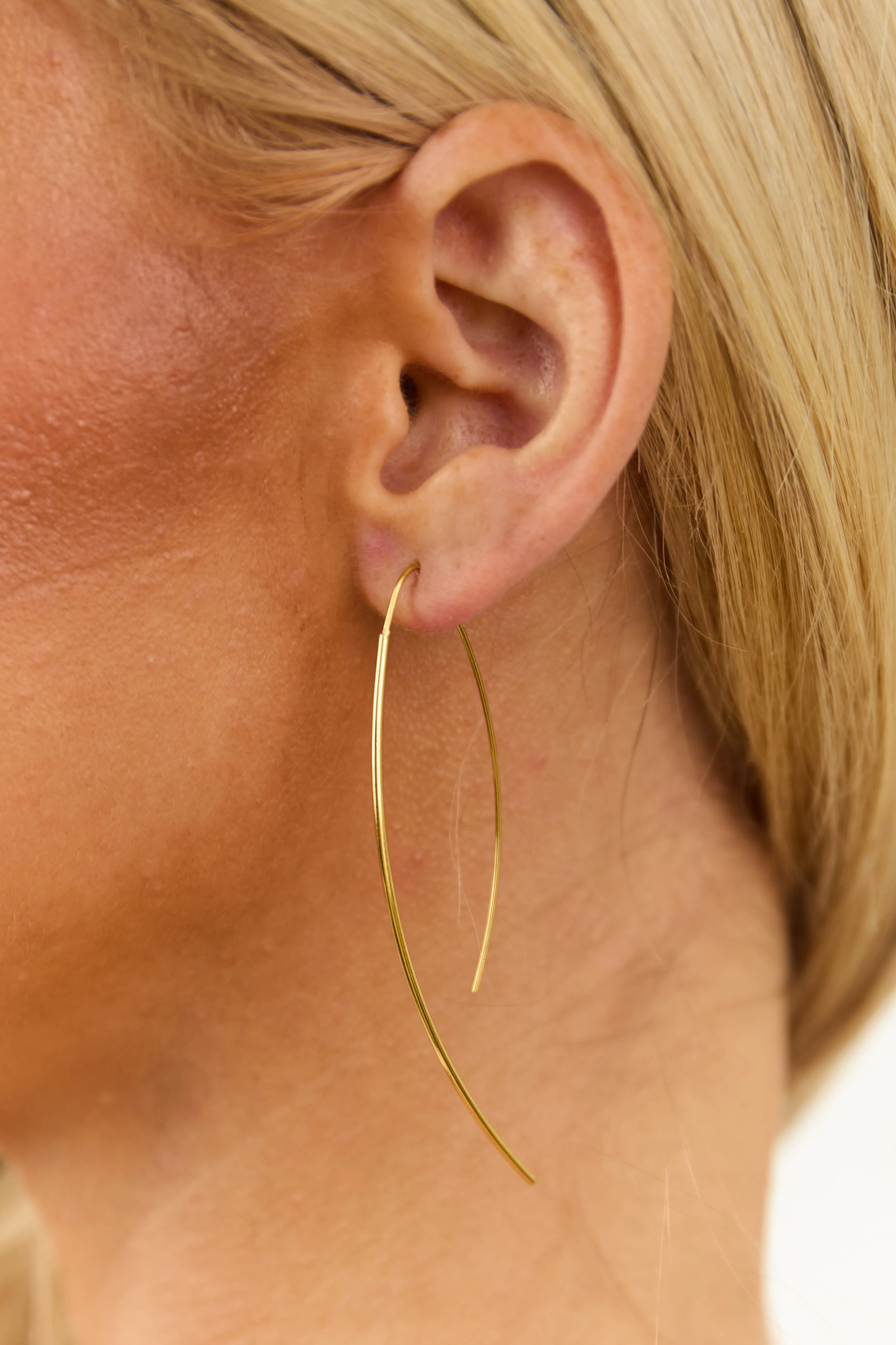 Gold Thin Wire Threader Earrings sold by Lime Lush