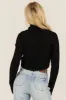 Black Cropped Cable Knit Turtleneck Sweater sold by Lime Lush