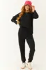 Black Long Sleeve Round Neck Jogger Set sold by Lime Lush