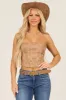 Light Cognac Faux Leather Western Corset Top sold by Lime Lush