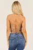 Light Cognac Faux Leather Western Corset Top sold by Lime Lush