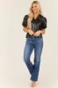 Black Puff Sleeve Split Neck Faux Leather Top sold by Lime Lush