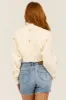 Cream Rosette Detail Bolero Shrug Cardigan sold by Lime Lush