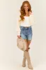 Cream Rosette Detail Bolero Shrug Cardigan sold by Lime Lush