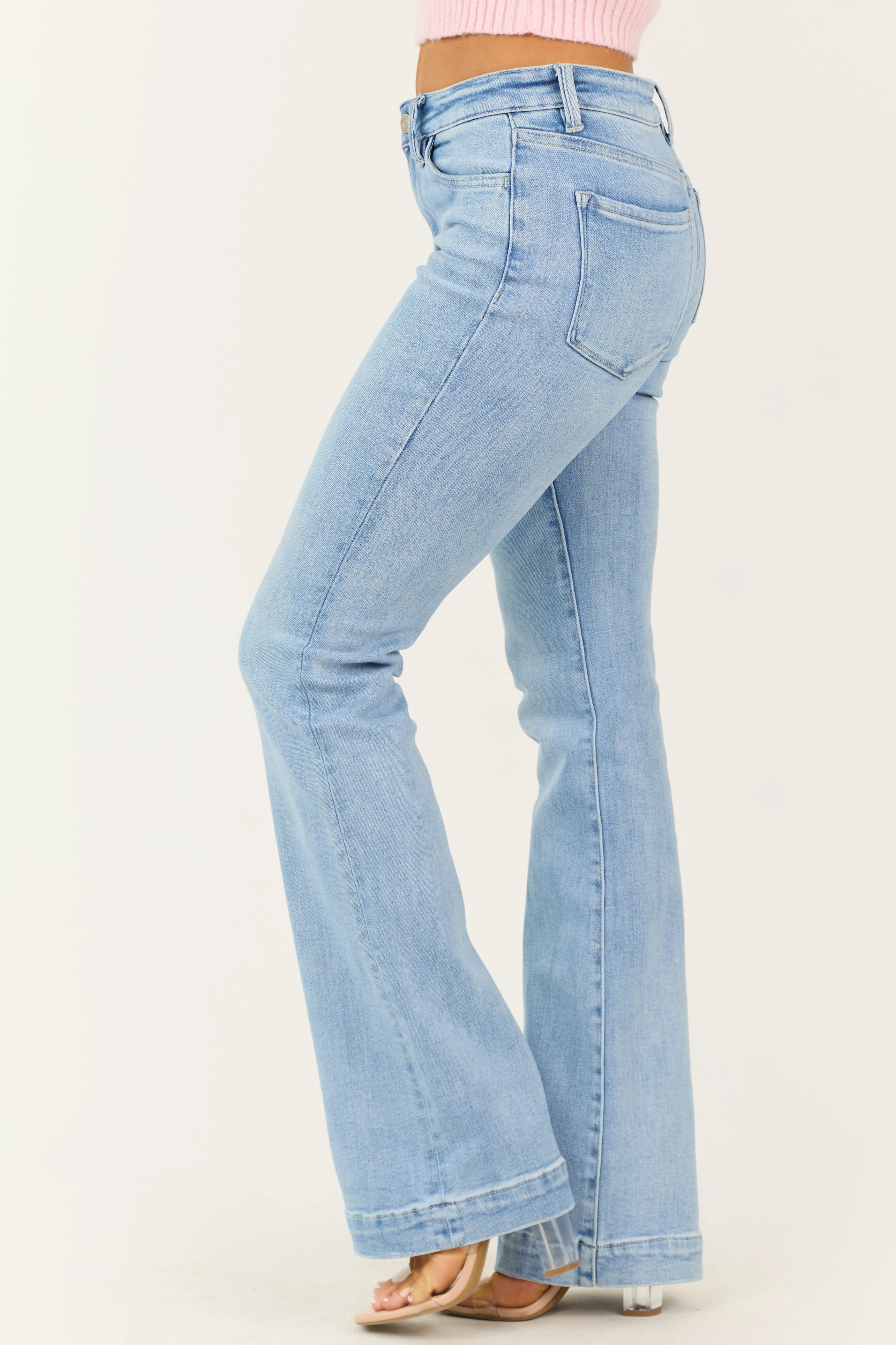 Vervet Light Wash Bootcut Mid Rise Jeans sold by Lime Lush product image thumbnail 3