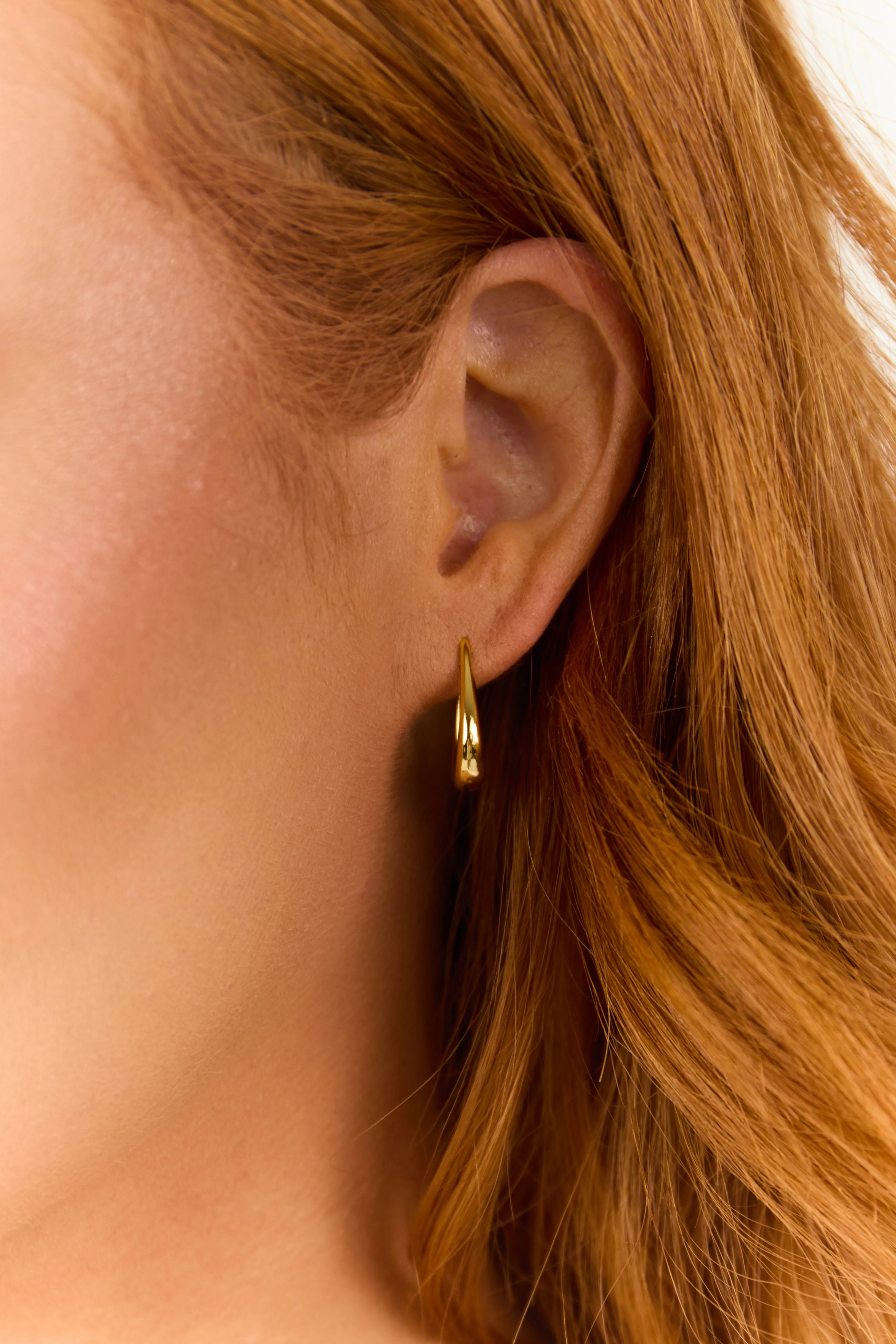 Gold Oval Hoop Post Back Earrings sold by Lime Lush